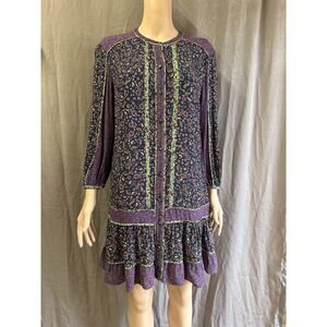 Veronica Beard Xanita Paneled Floral Print Crepe Mini Dress in Multi sz 4